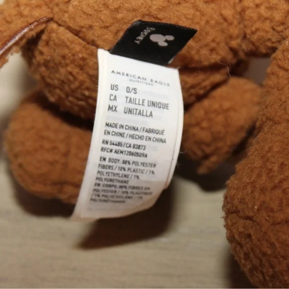 DISNEY x AE Mickey Mouse Special Edition Collab Plush Brown American Eagle NEW - Picture 6 of 6